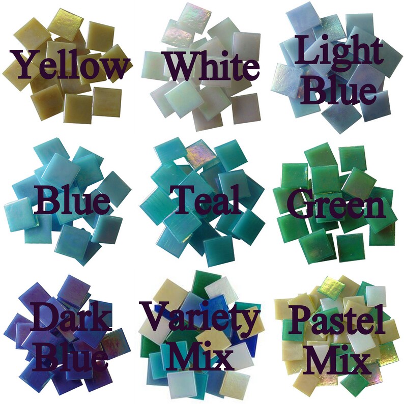 34 Iridescent Venetian Glass Mosaic Tiles Single Colors and Mixes