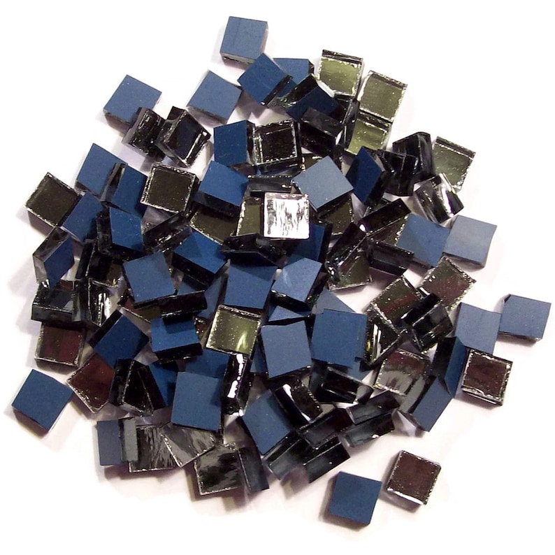 Gun Metal Silvercoat SQUARE Mirror Mosaic Tiles Stained Glass