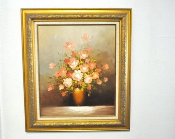 Vintage Original Robert Cox Oil Painting, Extra Large Floral Painting Framed / SALE