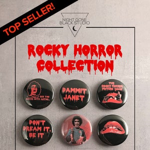 Rocky Horror Picture Show 1 Pinback Buttons Button Sets, Horror Buttons, Custom Buttons image 2