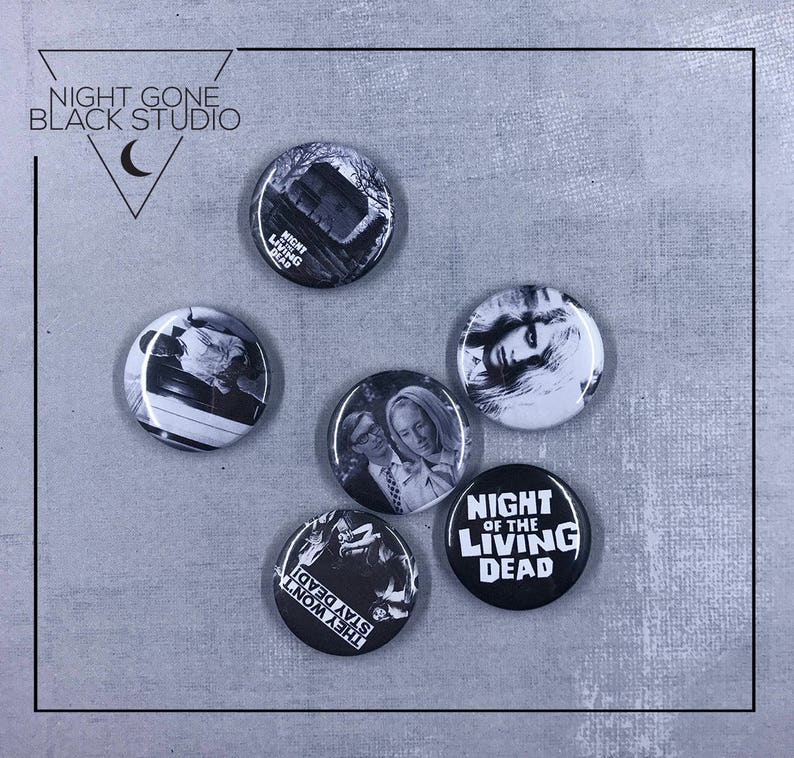 George Romero Zombies! Cult Classic Night of the Living Dead 1 Button Set