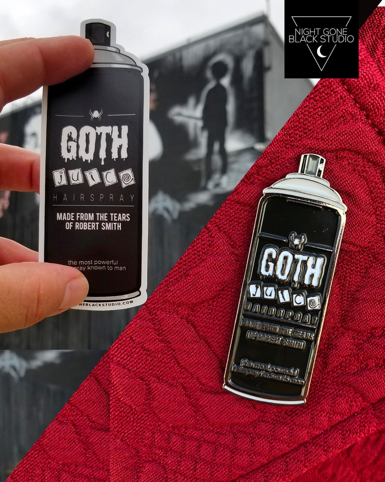 Goth Juice The Cure Robert Smith The Mighty Boosh Vinyl Sticker Enamel Pin Now Available