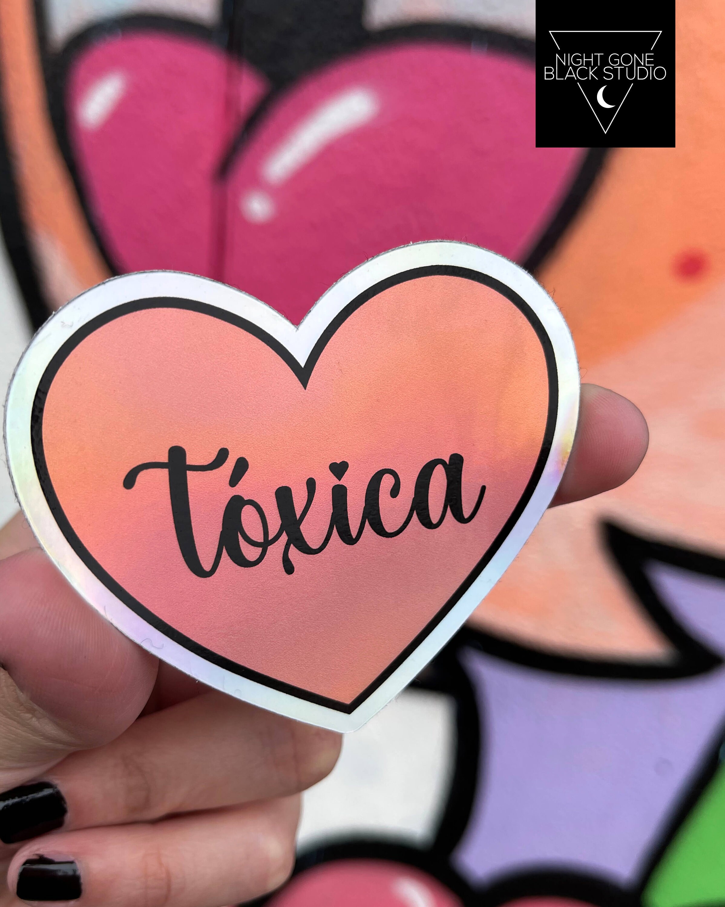 La Tóxica Enamel Pin Holographic Sticker Etsy UK
