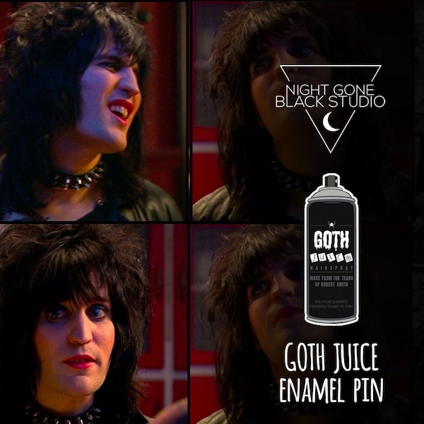 Goth Juice - The Cure, Robert Smith, The Mighty Boosh Vinyl Sticker + Enamel Pin!