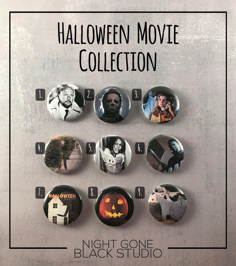 Halloween Movie 1978 1 Buttons Michael Myers Slasher Movie image 2