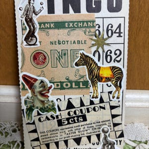 Bingo-junkjournaalkaart Antropomorfe circusclowns
