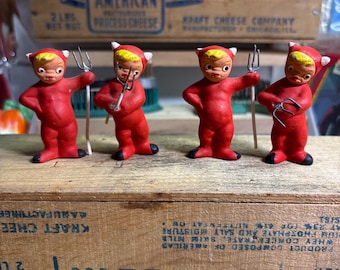 Vintage RARE Norcrest Little Devil Wall Pocket Set of Three / Free