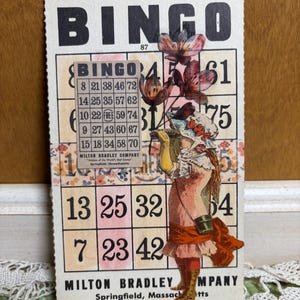 Tarjeta de diario basura de bingo vintage Red Inception Bingo