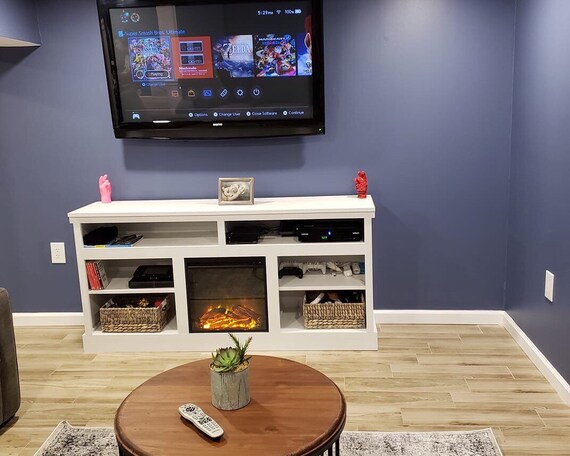Fireplace Console Tv Stand Tv Cabinet Fireplace Tv Stand Etsy