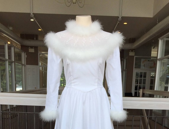 Vintage Fur Lined Wedding Gown #472