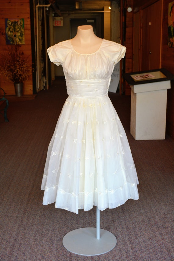 short white vintage dress