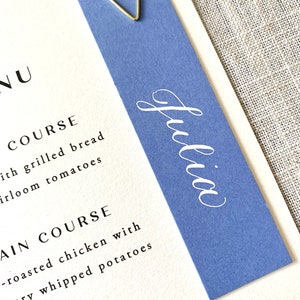 Menu place card calligraphy