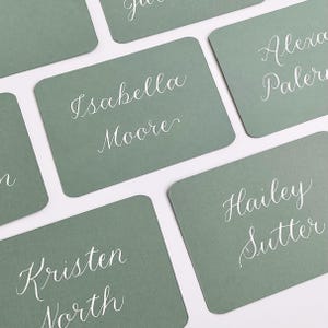 Sage green PLACECARDS- flat cards