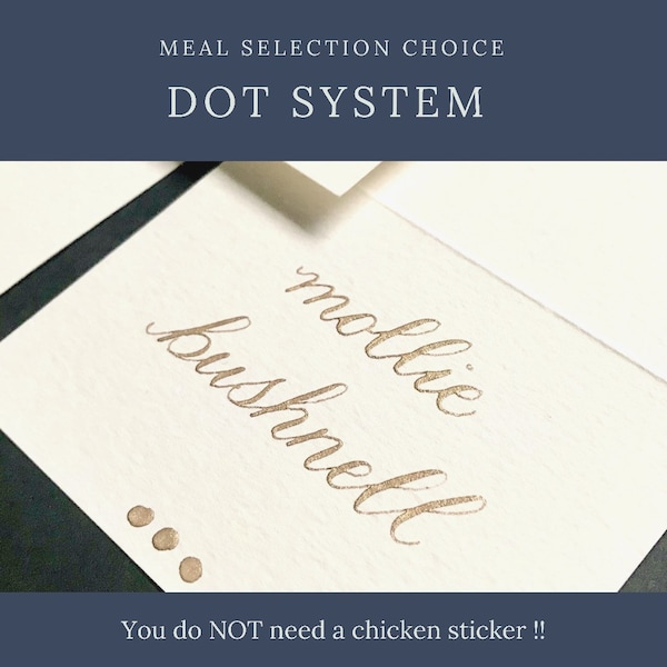 Meal Sticker Indicators For Wedding Etsy