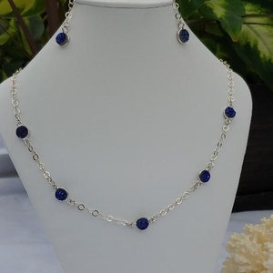 Cobalt Blue Druzy and silver