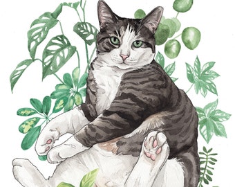 Custom Pet Portrait, Draw my Cat, Pet Illustration, Custom Cat Portrait, Cat Art