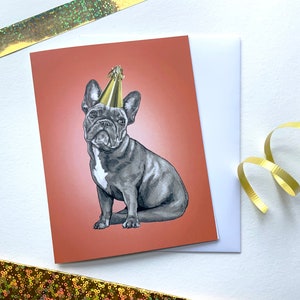 Frenchie Birthday - Birthday Card - Dog Card - Frenchie Card - Frenchie Illustration - Frenchie Art - Frenchie Cute - French Bulldog