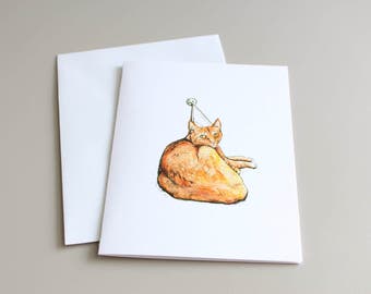Birthday Card, Cat Card, Ginger Cat Card, Cat Illustration, Cat Birthday