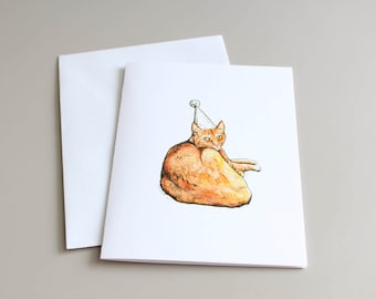 Birthday Card, Cat Card, Ginger Cat Card, Cat Illustration, Cat Birthday