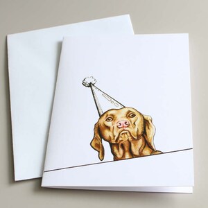 Carte d’anniversaire, Carte de chien, Carte Vizsla, Illustration Vizsla, Anniversaire Vizsla