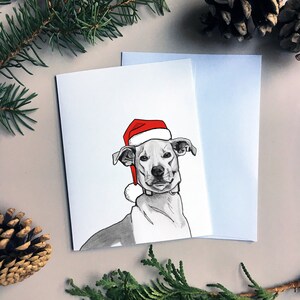 Carte de Noël avec portrait de chien | Carte de chien de Noël | Carte de chat de Noël | Portrait d'animal personnalisé