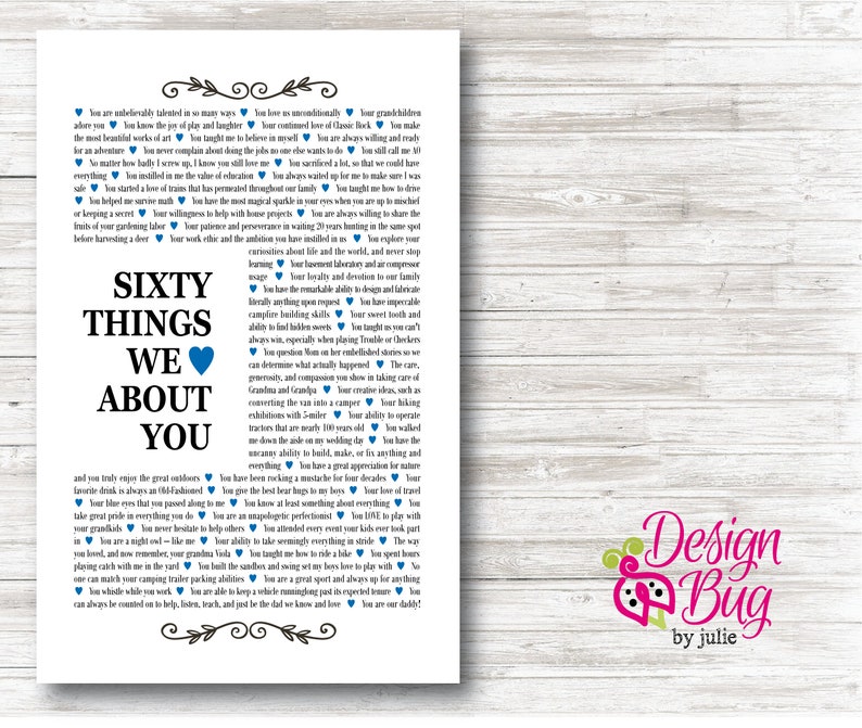 Poster 60 Things We Love About You