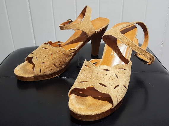 Suede Heels; 70s Heels; Vintage Heels
