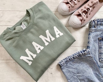 Dusty green mama sweatshirt jumper