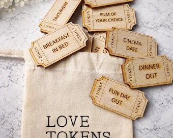 Wooden Love Tokens | Personalized Valentine's Gift