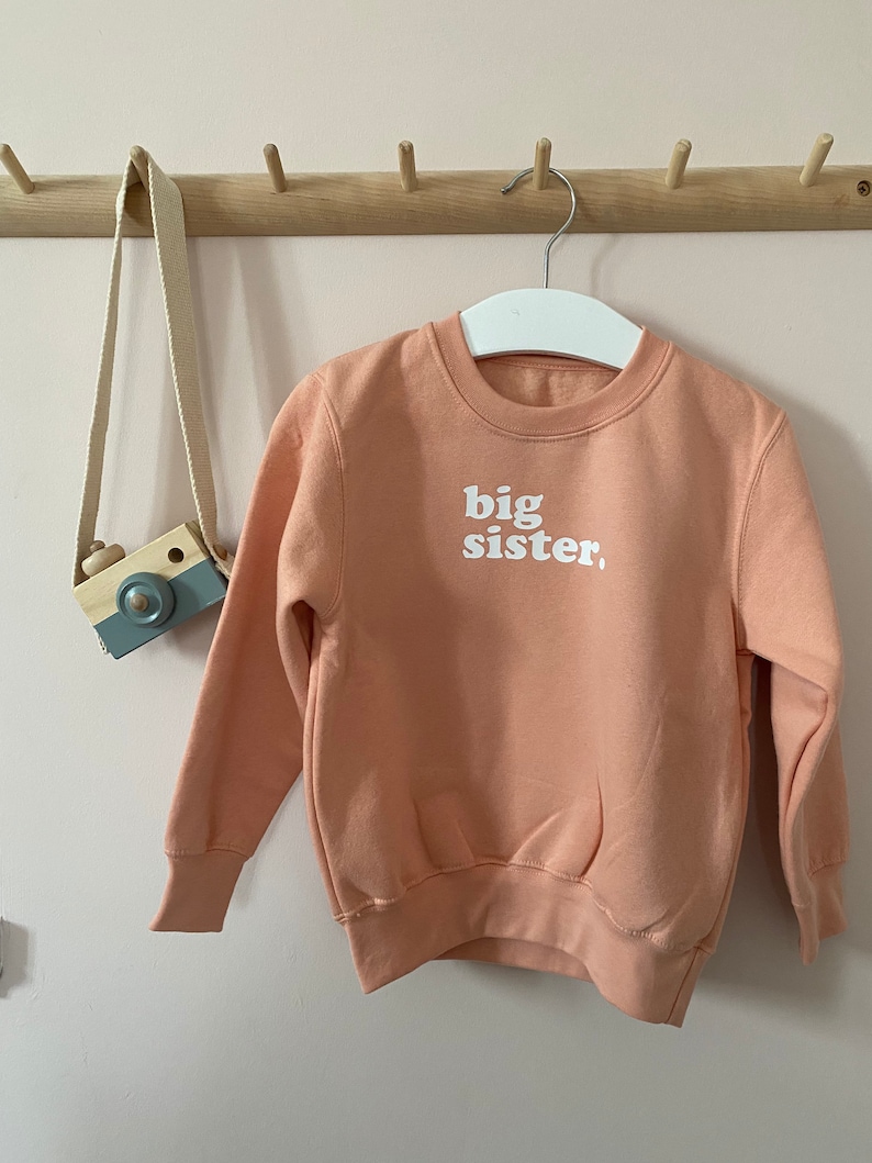 Big sister sweatshirt Pregnancy announcement sweatshirt Sibling sweatshirt Jumper for big sister image 1