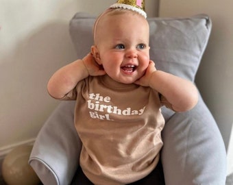 Coloured birthday girl tee T-shirt