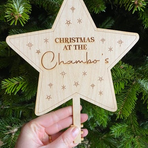 Personalised scandi wooden Christmas tree topper