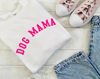 Neon pink monochrome dog mama jumper