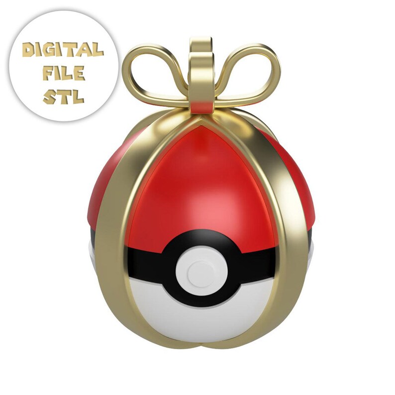 Pokeball ornament to 3d print image 1