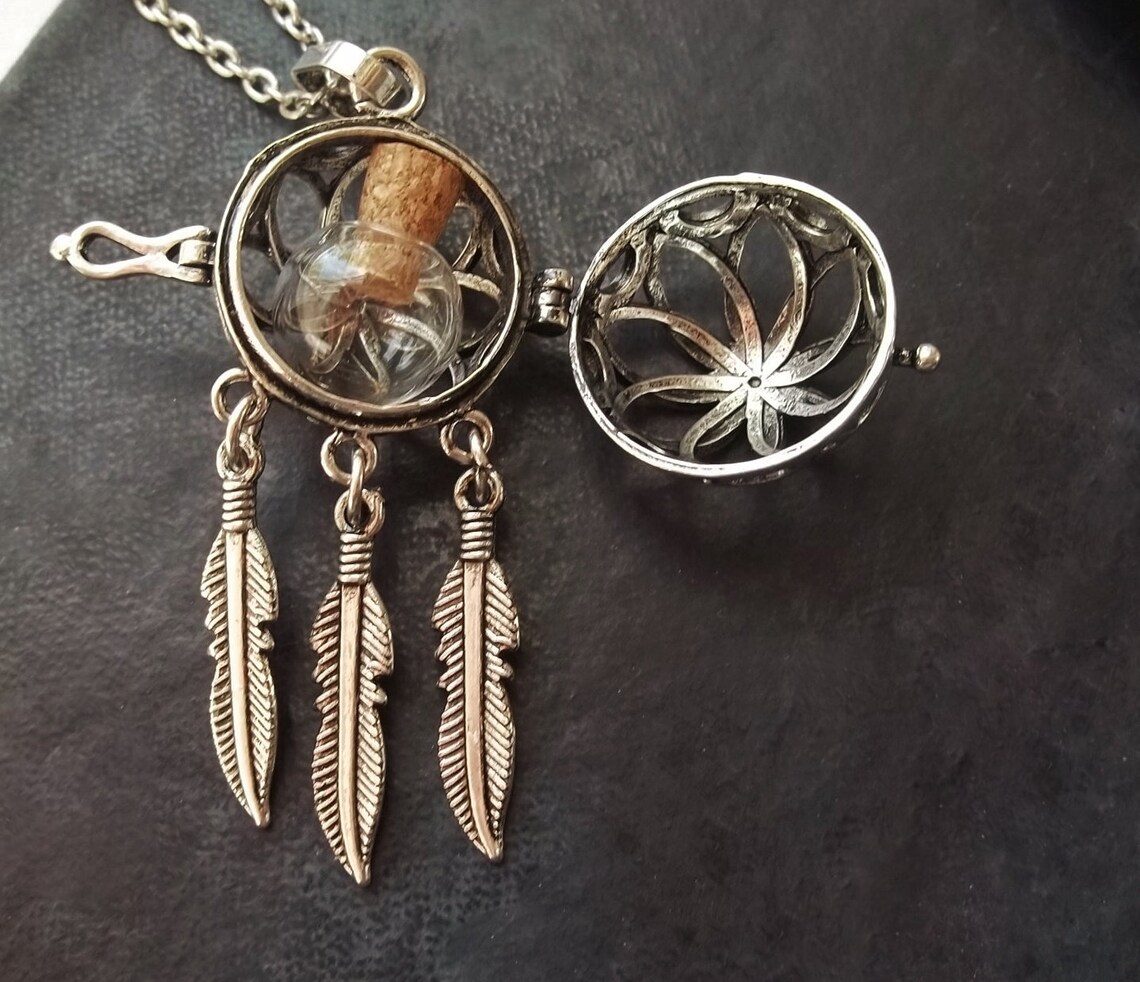 Dreamcatcher necklace cremation jewelry ashes pendant native Etsy