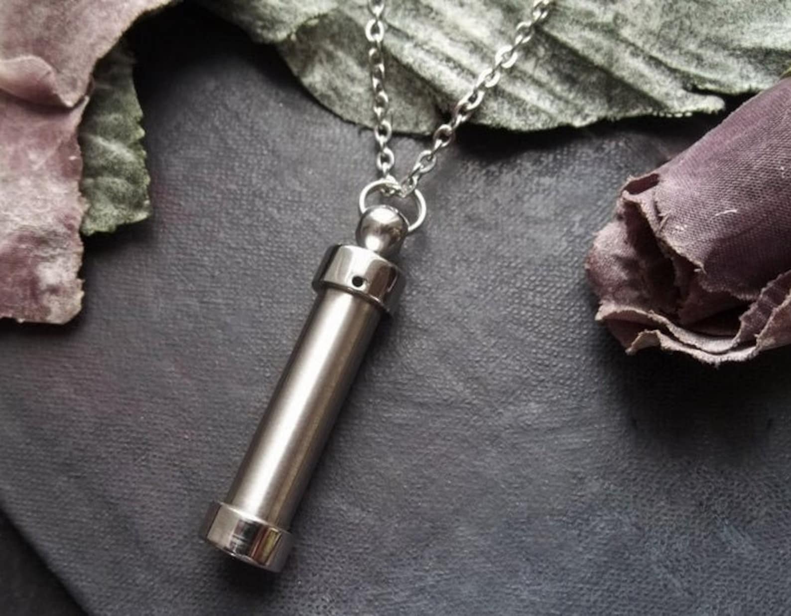 Capsule necklace keepsake urn vial pendant stainless steel Etsy