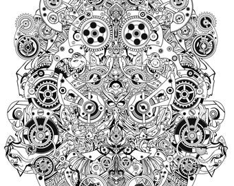 Fragment 33 – Fragments of Form | Printable Adult Coloring Page Digital Download