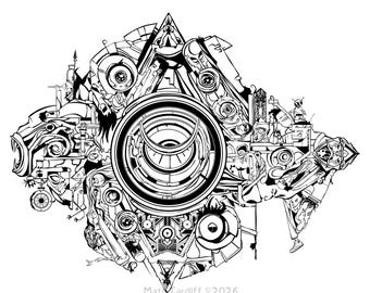 Fragment 37 – Fragments of Form | Printable Adult Coloring Page Digital Download