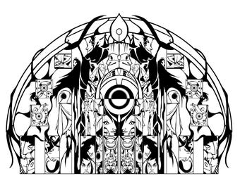 Fragment 15 – Fragments of Form | Printable Adult Coloring Page Digital Download