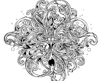 Fragment 75 – Fragments of Form | Printable Adult Coloring Page Digital Download