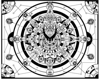 Fragment 7 – Fragments of Form | Printable Adult Coloring Page Digital Download