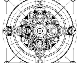 Fragment 19 – Fragments of Form | Printable Adult Coloring Page Digital Download