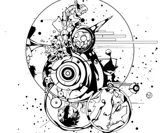 Fragment 13 – Fragments of Form | Printable Adult Coloring Page Digital Download