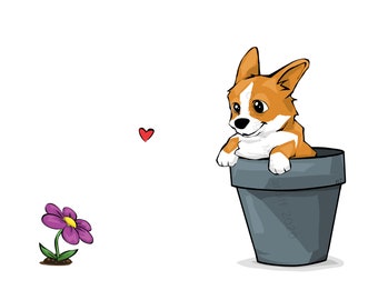 Flower Corgis