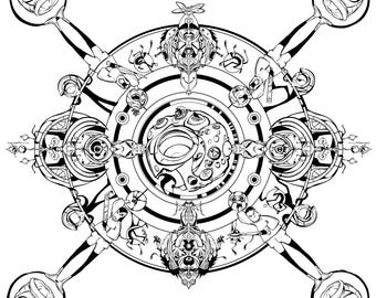 Fragment 11 – Fragments of Form | Printable Adult Coloring Page Digital Download