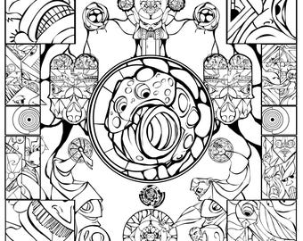 Fragment 49 – Fragments of Form | Printable Adult Coloring Page Digital Download