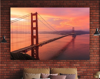 Golden Gate Bridge Sunrise - San Francisco Photography -  "Golden Gate Glows" - Limited Edition Art - Digitally Signed and Numbered