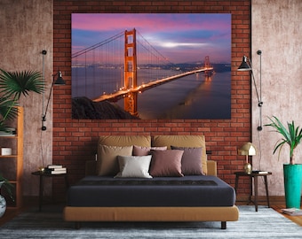 Golden Gate Bridge Blue Hour - California Photography - Sci Fi Art
