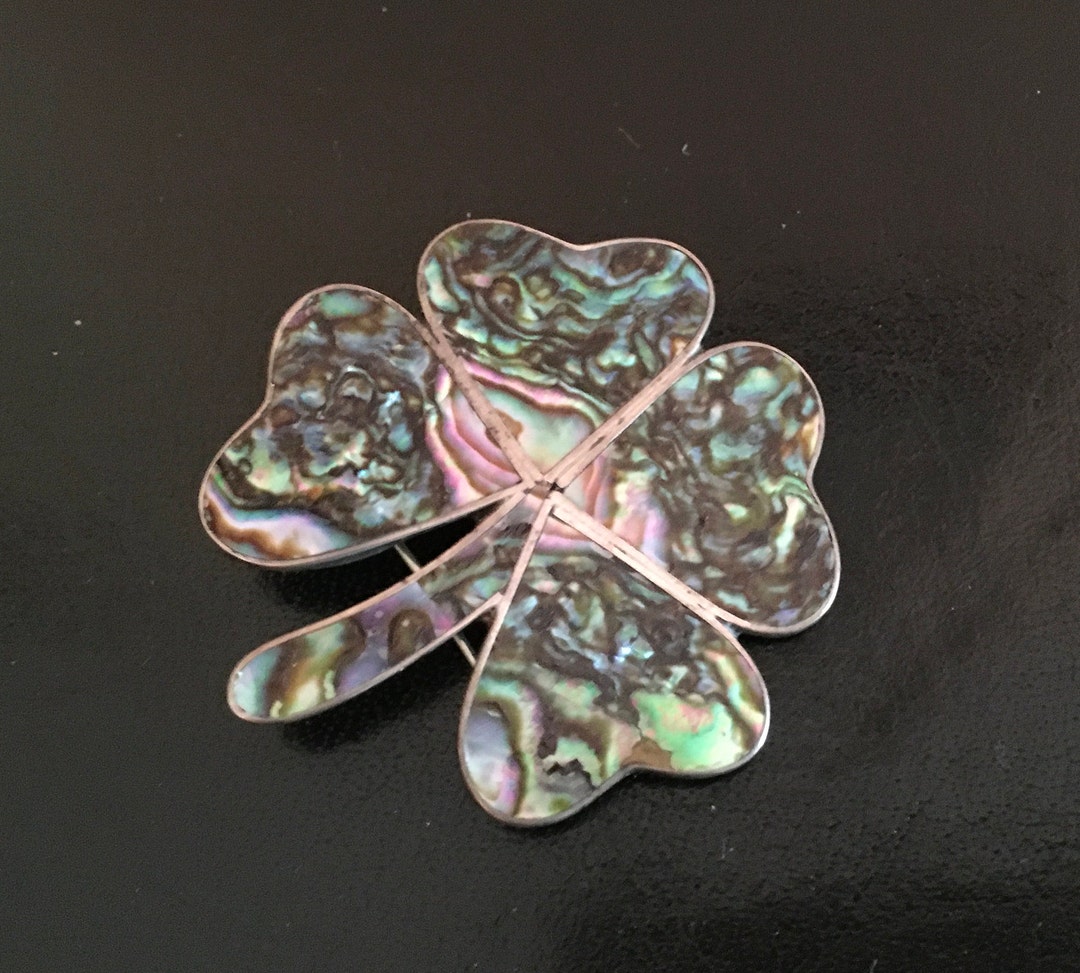 Belle Broche Vintage Trèfle En Argent - Fin Du XIXe Siècle - Bijou Ancien