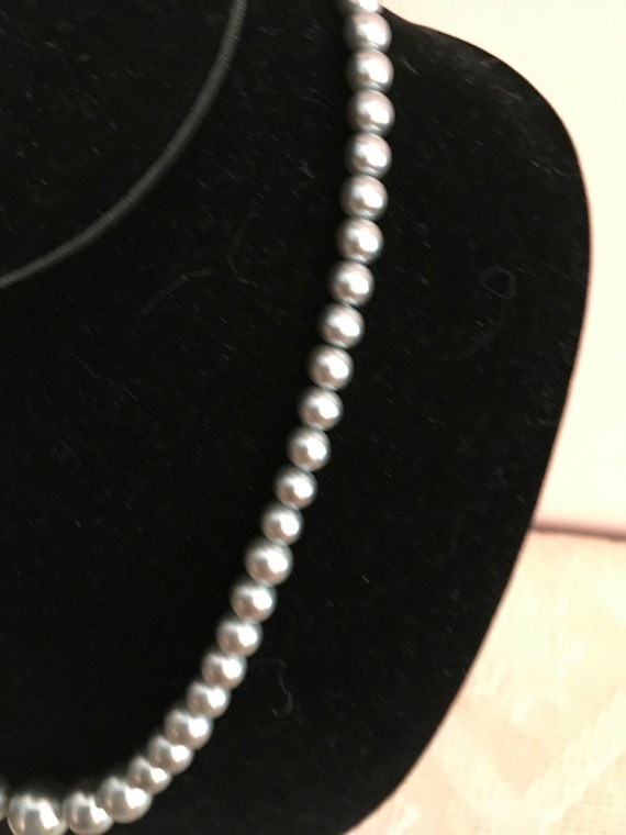 Gray Graduated Faux Pearls - image 3